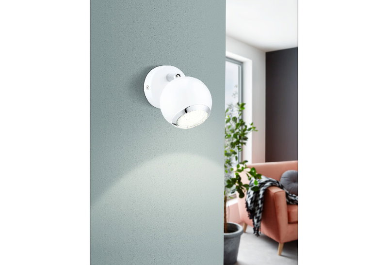 Eglo Bimeda Σποτ Μονό 2.8W GU10 Λευκό/Ασημί