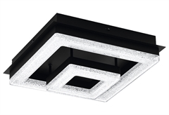 Eglo Fradelo Μεταλλική Πλαφονιέρα LED Μαύρη