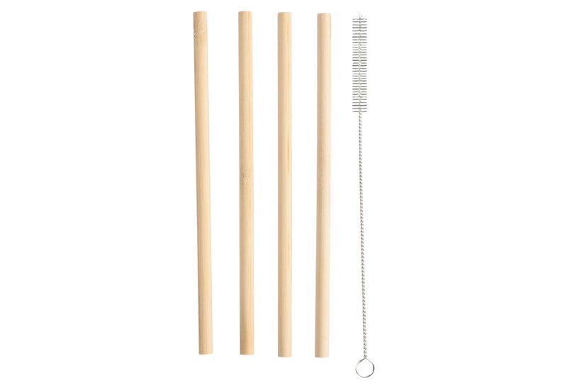Cyclops Σετ 4 Καλαμάκια Bamboo και Βουρτσάκι