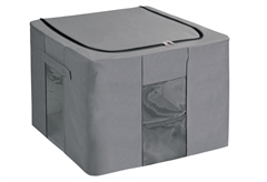 Ionion Κουτί Αποθήκευσης Non Woven Γκρι 60x40x35cm με 3 Μεταλλικά Πλαίσια