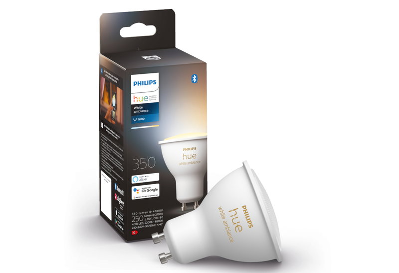 Philips Hue White Ambiance Λαμπτήρας Σποτ GU10 4.3W Γαλακτερός