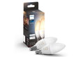 Philips Hue White Ambiance Λαμπτήρας Κερί E14 4W Γαλακτερός Σετ 2 Τεμαχίων
