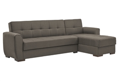 Mozzi Lyon Γωνιακός Καναπές-Κρεβάτι με Αποθηκευτικό Χώρο Καφέ 272x164cm