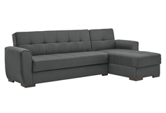 Mozzi Lyon Γωνιακός Καναπές-Κρεβάτι με Αποθηκευτικό Χώρο Γκρι 272x164cm