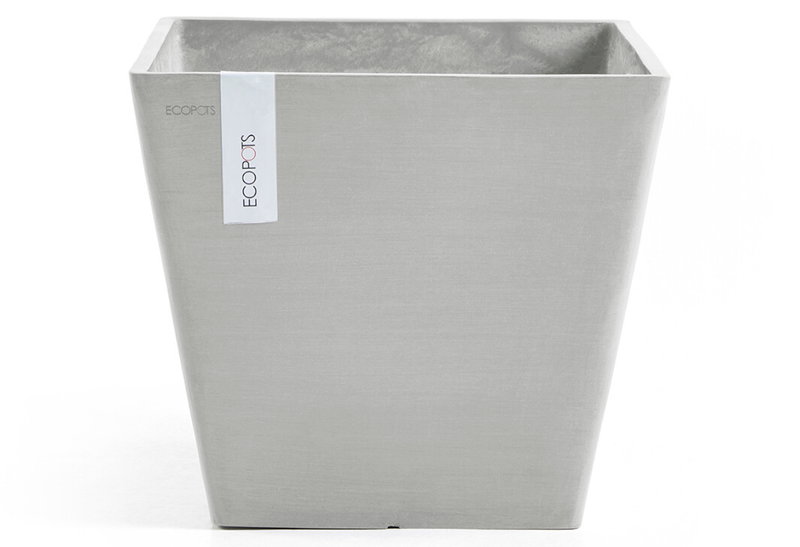 Γλάστρα Ecopots Rotterdam Μ40xΠ40xΥ35cm Ανοιχτό Γκρι
