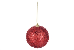 Χριστουγεννιάτικη Μπάλα Κόκκινη Φ.8cm σε Διάφορα Σχέδια