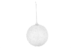 Χριστουγεννιάτικη Μπάλα Λευκή Φ.8cm σε Διάφορα Σχέδια