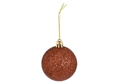 Μπάλα Πλαστική Χάλκινη Glitter 8cm 6 Τεμάχια