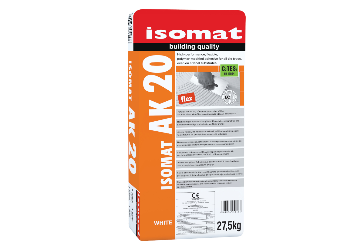 Isomat AK-20 C2 TE S1 Κόλλα Πλακιδίων 27.5kg Λευκή