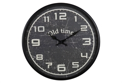 Ostaria Ρολόι Τοίχου Old Times Μαύρη/Ασημί Μεταλλικό Φ30cm
