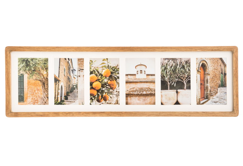 Atmosphera Milea Πολυκορνίζα 6 Θέσεων Ξύλινη Φυσική 70x21cm