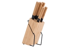 Estia Home Art Μαχαίρια με Βάση Ανοξείδωτα Σετ 5 Τεμαχίων Bamboo Essentials