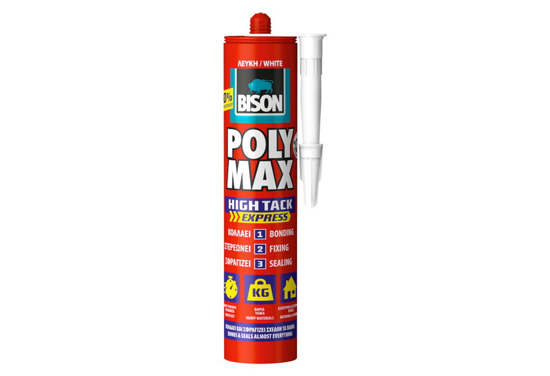 Bison Πολυμερική Κόλλα Poly Max High Tack Express Λευκή 440g