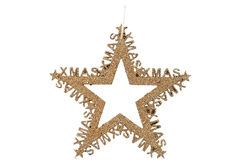Χριστουγεννιάτικο Στολίδι Αστέρι Χρυσό Glitter 11x11cm