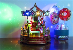 Χριστουγεννιάτικο Διακοσμητικό Τοπίο Καρουσέλ με LED και Μουσική 22.5x18x20cm