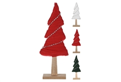 Χριστουγεννιάτικο Διακοσμητικό Δέντρο 26cm σε 3 χρώματα Ξύλινο