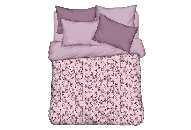 Πάπλωμα Διπλό Ionion Microfiber Floral 240x220cm Ροζ