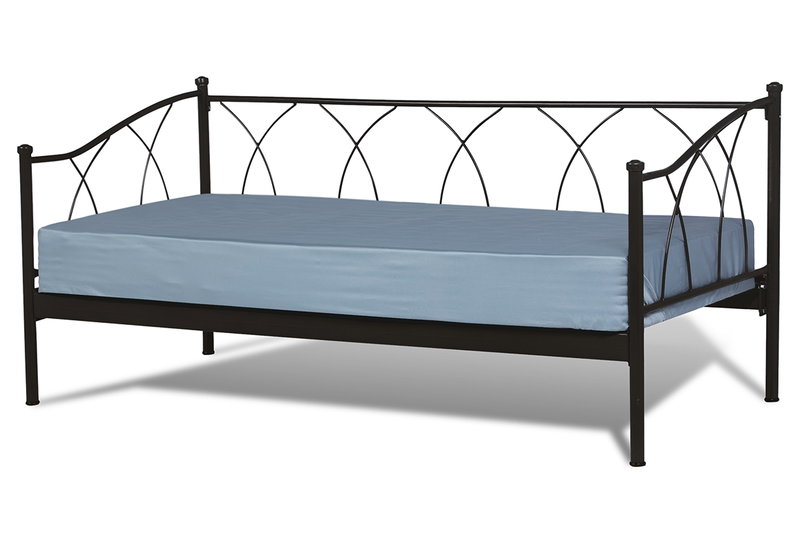 Κρεβάτι Επισκέπτη KS Kouppas Glamour Μαύρο με Στρώμα 200x90cm