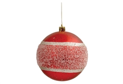 Lianos Χριστουγεννιάτικη Μπάλα Κόκκινη 10cm 4 Τεμάχια