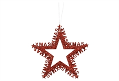Lianos Χριστουγεννιάτικο Στολίδι Αστέρι Glitter Κόκκινο 11x11cm