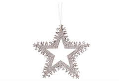 Lianos Χριστουγεννιάτικο Στολίδι Αστέρι Glitter Ασημί 11x11cm