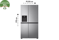 LG GSLV70PZTE Ψυγείο Ντουλάπα Ασημί