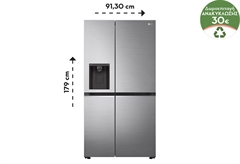 LG GSLV70PZTE Ψυγείο Ντουλάπα Ασημί
