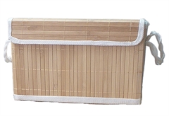 Κουτί Αποθήκευσης Bamboo 37x27x22cm σε Φυσικό Χρώμα με Ύφασμα