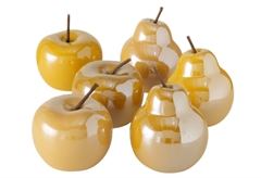 Boltze Perly Διακοσμητικό Μήλο/Αχλάδι 10x15cm Κίτρινο σε 6 Σχέδια