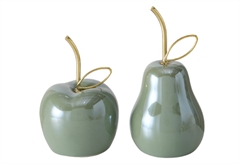 Boltze Mura Διακοσμητικό Μήλο/Αχλάδι 6x12cm Πράσινο σε 2 Σχέδια