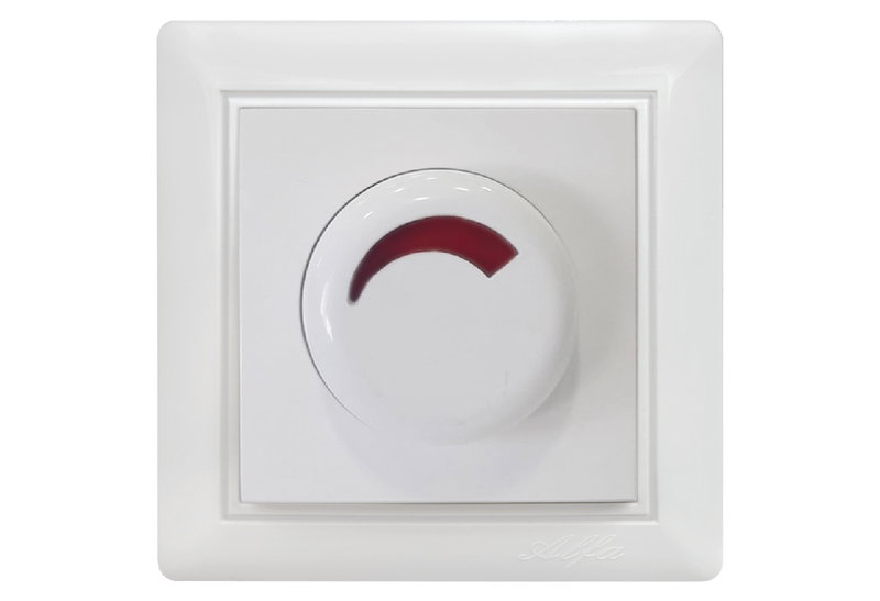 illuminON Alfa Dimmer Περιστροφικό 800W Λευκό με Πλαίσιο