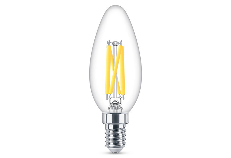 Philips Λαμπτήρας LED E14 Dimmable 3.4-40W 470lm με σχήμα Β35 Warm Glow