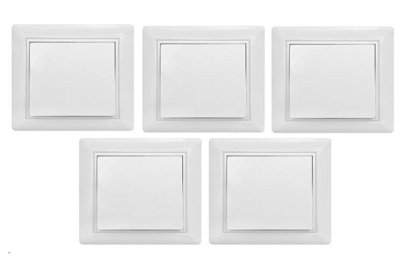 illuminON Alfa Διακόπτης A/R Λευκός με Πλαίσιο 5 Tεμάχια