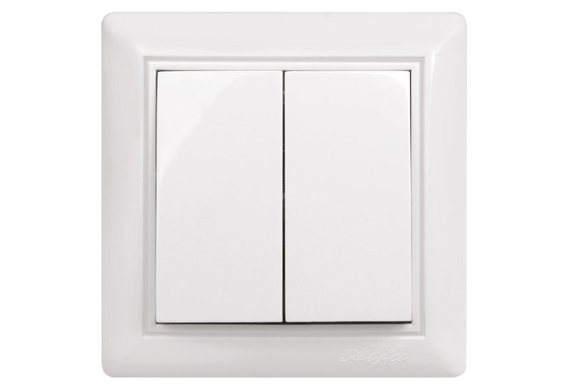 illuminON Alfa Διακόπτης Διπλός Κ/R Λευκός