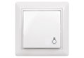 illuminON Alfa Μπουτόν Κλιμακοστασίου Λευκό με Σύμβολο Λαμπτήρα & Πλαίσιο