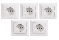 illuminON Alfa Πρίζα Σούκο 16Α Λευκή με Πλαίσιο 5 Τεμάχια