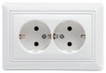 illuminON Alfa Πρίζα Σούκο Διπλή Χωνευτή 16Α Λευκή με Πλαίσιο