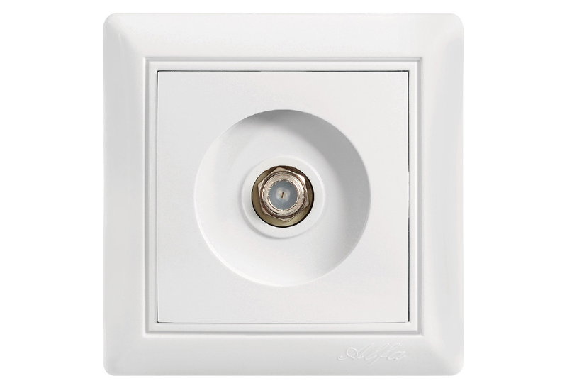 illuminON Alfa Πρίζα TV Δορυφορική Λευκή με Πλαίσιο