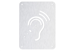 Metalor Πινακίδα για Άτομα με Προβλήματα Ακοής 9.6x12.8cm Ασημί