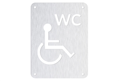 Metalor Πινακίδα Πληροφόρησης WC για ΑμεΑ 9.6x12.8cm Ασημί