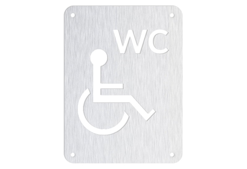 Metalor Πινακίδα Πληροφόρησης WC για ΑμεΑ 9.6x12.8cm Ασημί