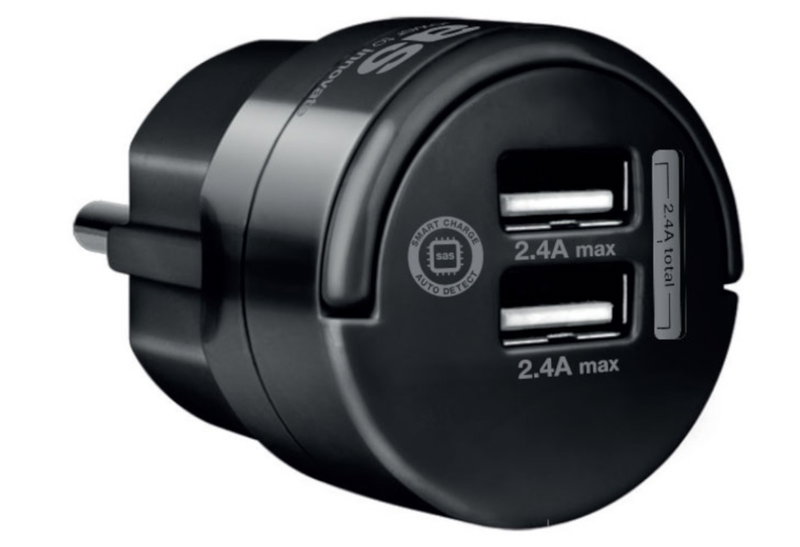 Sas Αντάπτορας Go Mini Μαύρος με 2 Θύρες USB 2.4 Ah