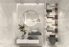 Πλακάκι Τοίχου Κεραμικό Marlen Caramel Gloss 30x90cm Λευκό