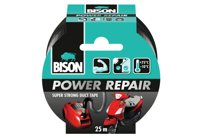 Bison Υφασμάτινη Ταινία Power Repair 25m Μαύρη
