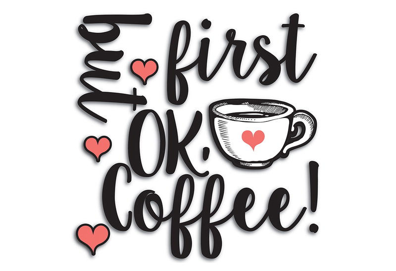 Crearreda Αυτοκόλλητο Τοίχου But First Coffee Foam Medium