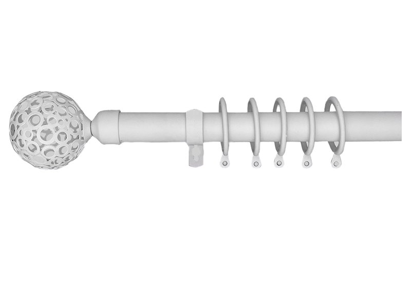 Κουρτινόβεργα Central Home Toledo Επεκτεινόμενη Φ22/25mm 140/240cm Λευκή