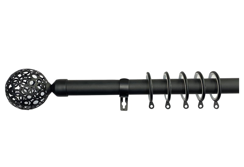 Κουρτινόβεργα Central Home Toledo Επεκτεινόμενη Φ22/25mm 160/300cm Μαύρη