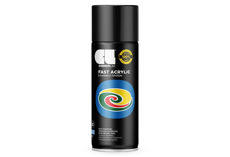 Cosmoslac Σπρέι Γενικής Χρήσης Fast Acrylic Ral 9005 Gloss Black 400ml
