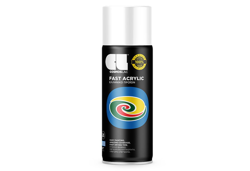 Cosmoslac Σπρέι Γενικής Χρήσης Fast Acrylic Ral 9010 Gloss White 400ml