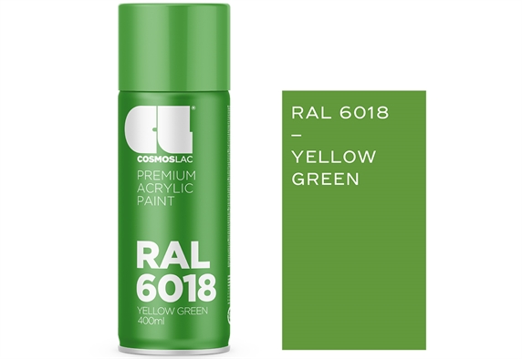 Cosmoslac Σπρέι Γενικής Χρήσης Ral 6018 Yellow Green N463 400ml Praktiker 0791